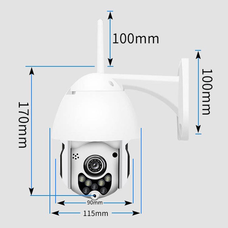 Wireless Surveillance Camera HD PTZ Home Security Outdoor IP66 Waterproof Network Dome Camera, Support Night Vision & Motion Detection & TF Card, US Plug, 2.0 MP Wireless Surveillance Camera HD PTZ Home Security Outdoor IP66 Waterproof Network Dome Camera, Support Night Vision & Motion Detection & TF Card, US Plug, 2.0 MP